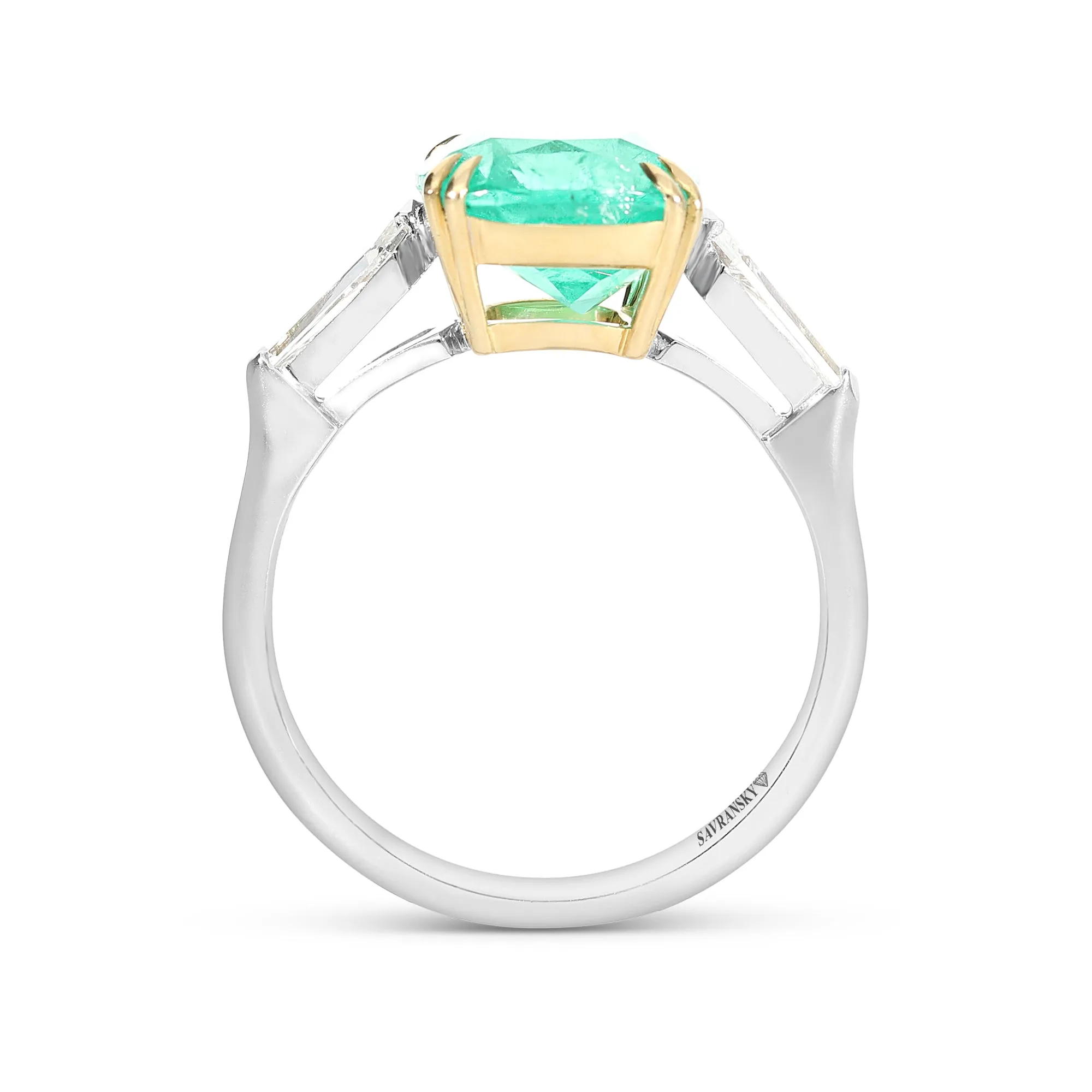 Colombia Green Emerald Ring - 3.57 Carat