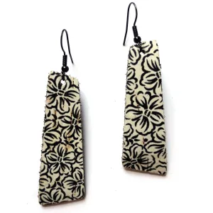 Cork Earrings - Tropical Flower Bar