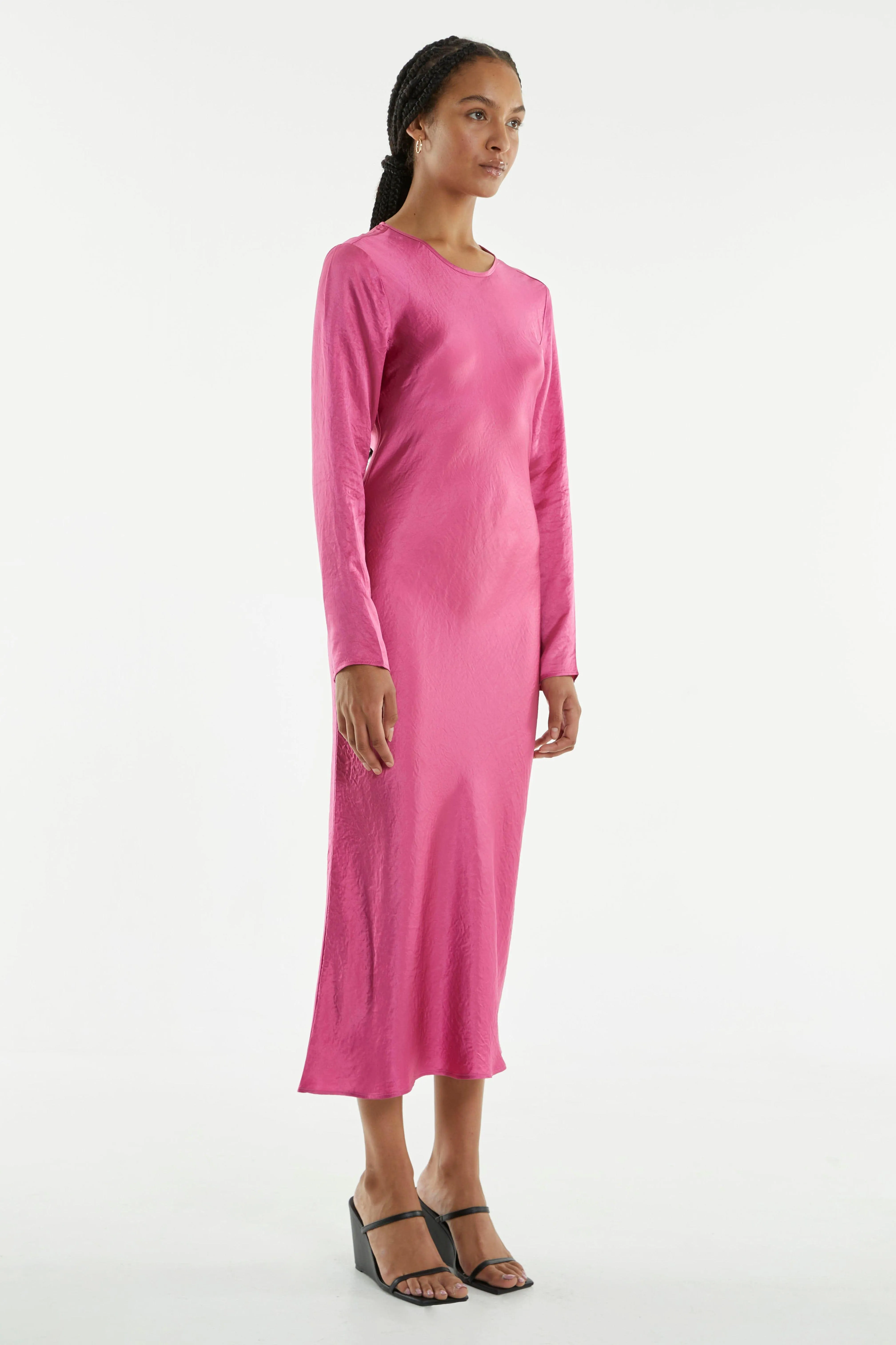 CRUSH BIAS LS DRESS | WATERMELON