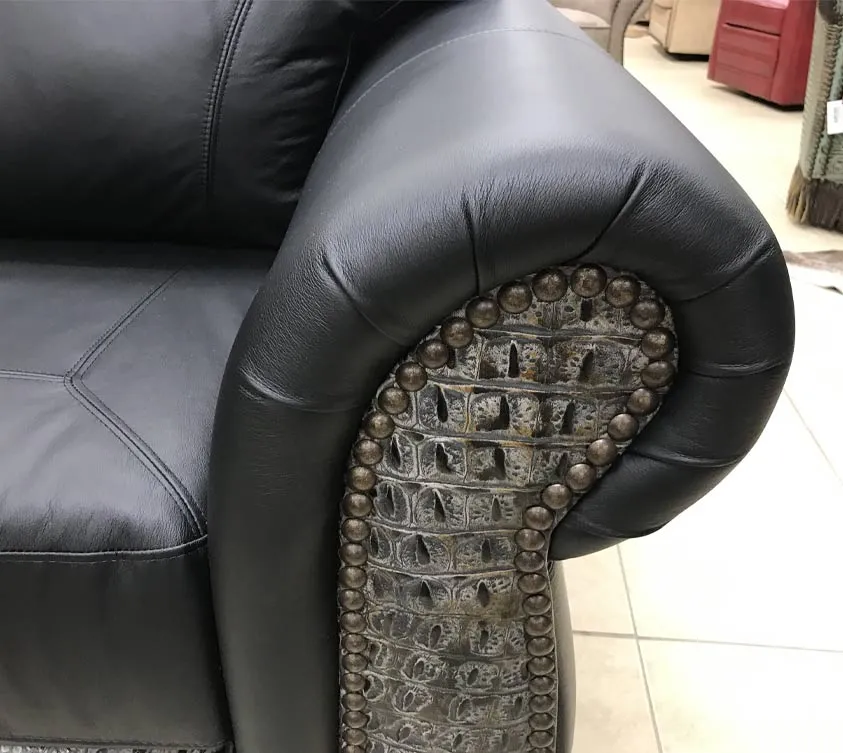 Custom El Dorado Chair-and-a-half in Black Leather