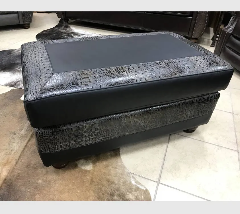 Custom El Dorado Chair-and-a-half in Black Leather