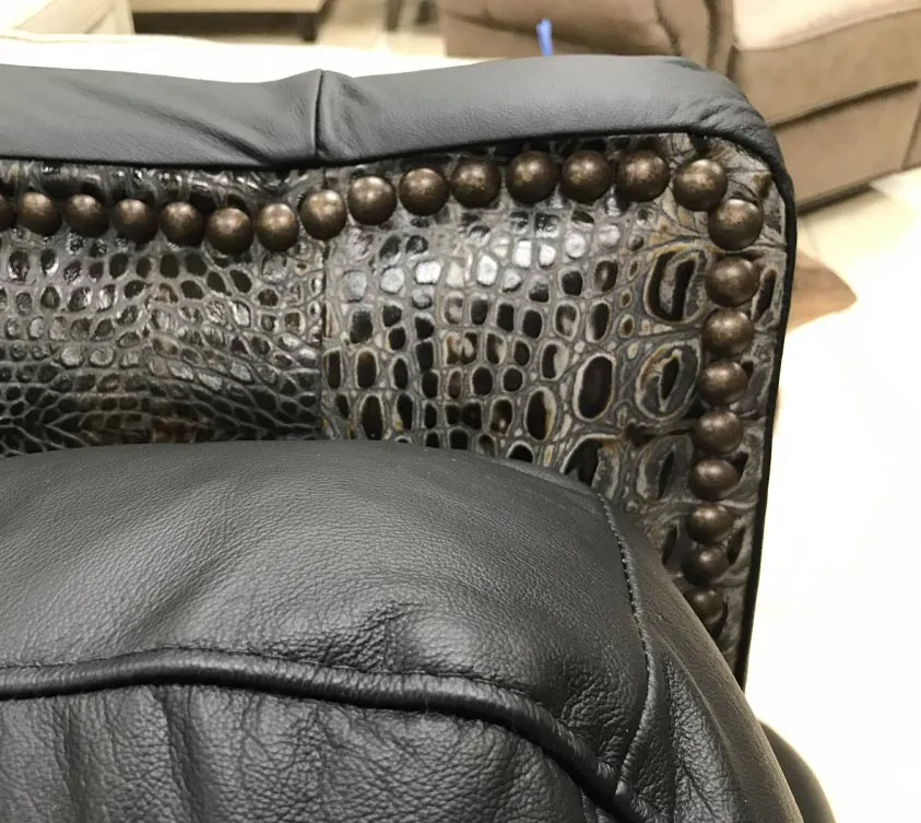 Custom El Dorado Chair-and-a-half in Black Leather