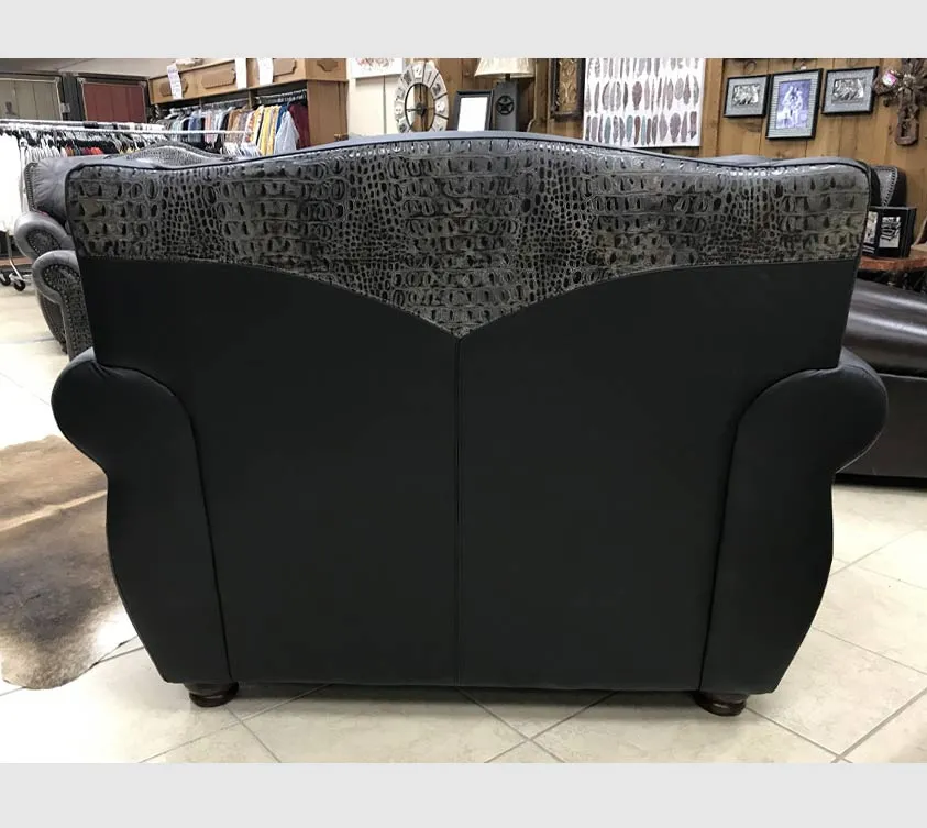 Custom El Dorado Chair-and-a-half in Black Leather