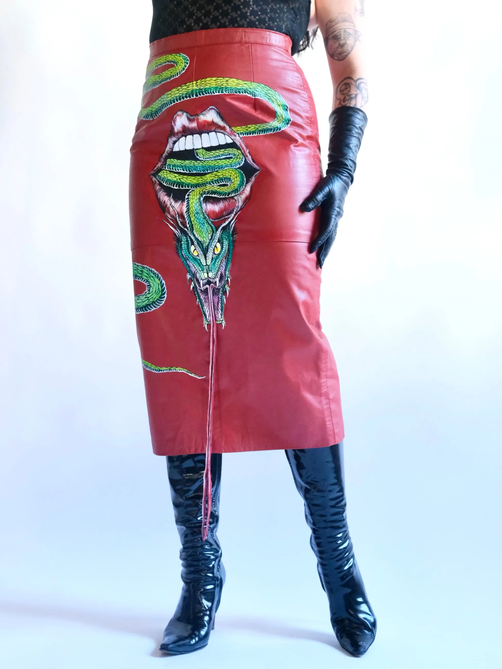 Custom Hand Painted Tongue Skirt