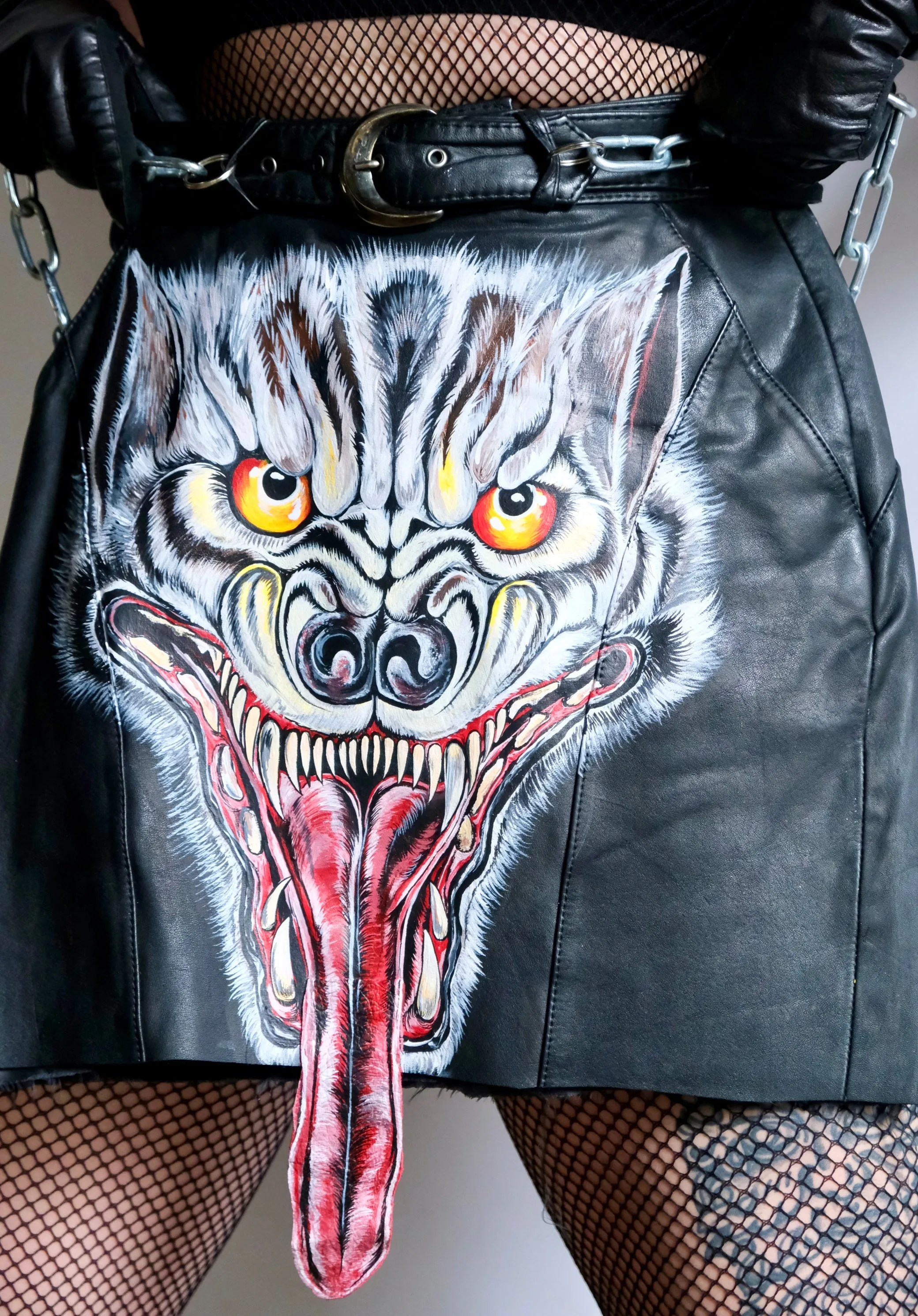 Custom Hand Painted Tongue Skirt