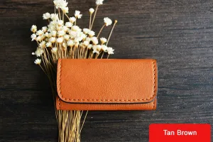 Custom Handmade Vegetable Tanned Italian Leather Key Holder Key Case D055