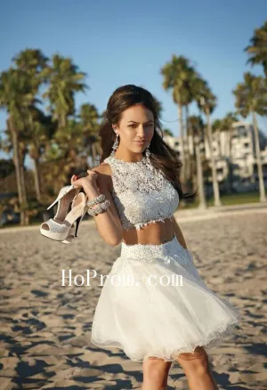 Cute White Prom Dresses,Lace Prom Dress,Short Evening Dresses