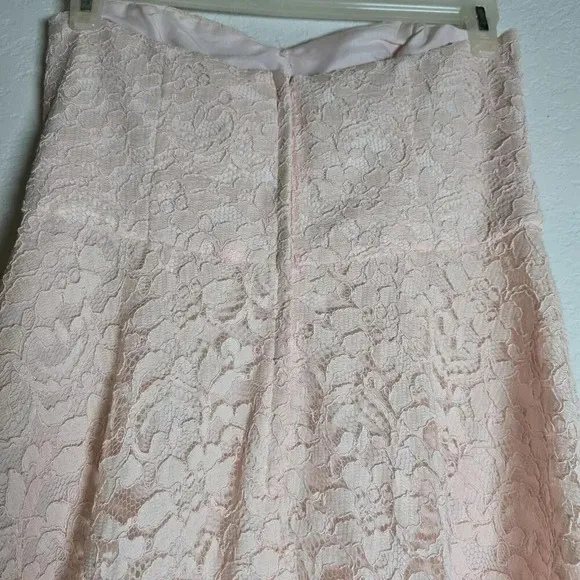 David's Bridal Pink Dress Strapless Short Lace  Womens Size 10