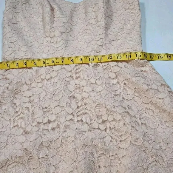 David's Bridal Pink Dress Strapless Short Lace  Womens Size 10