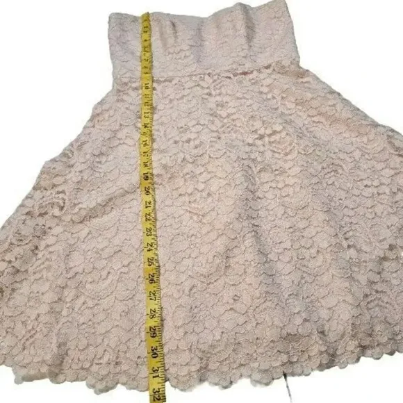 David's Bridal Pink Dress Strapless Short Lace  Womens Size 10