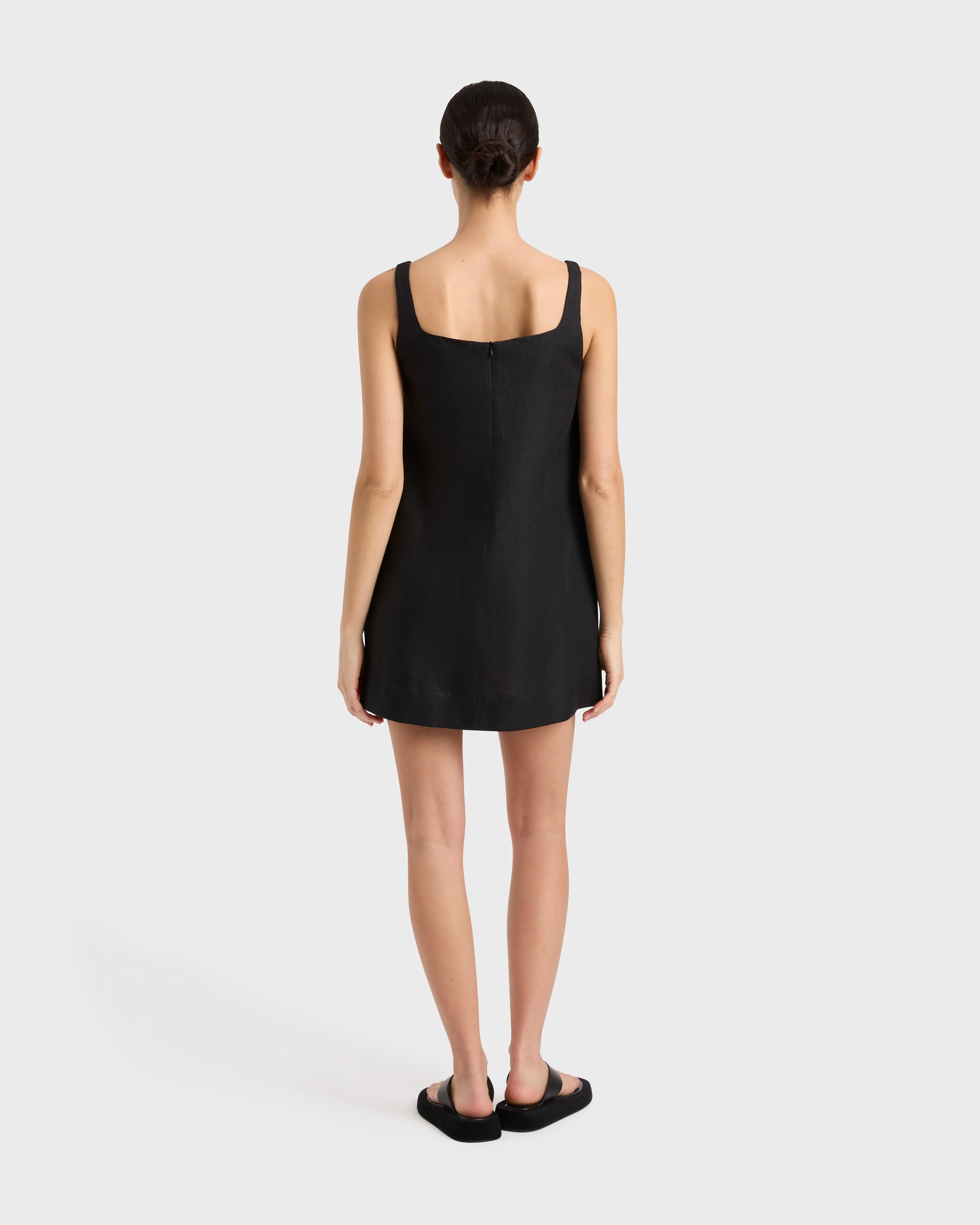 Delphi A-line Mini Dress - Black