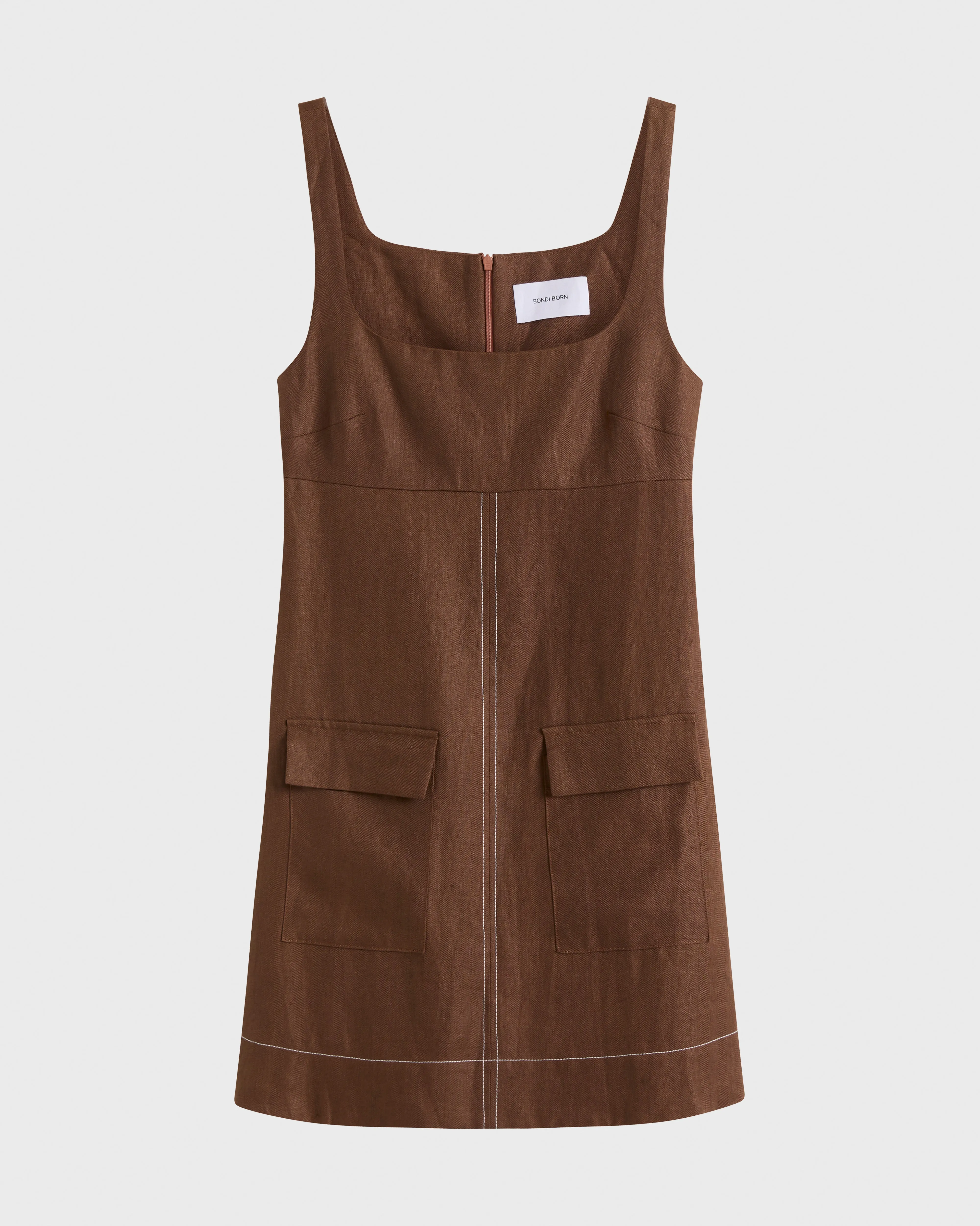 Delphi Empire Mini Dress - Cocoa