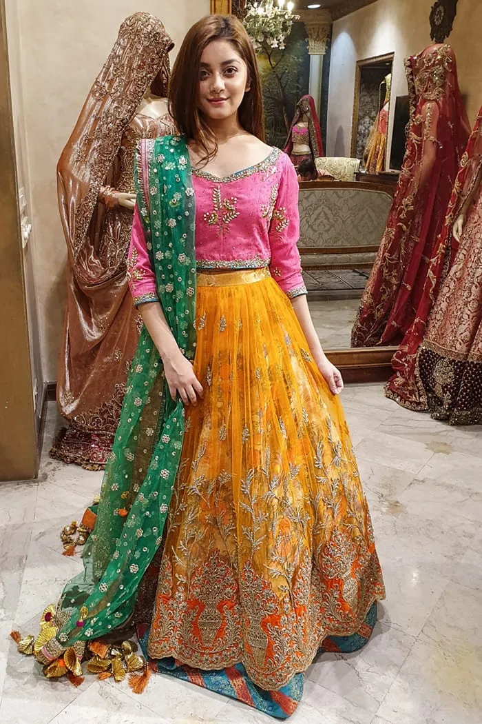 Designer Mehndi Luxury Dress in Pretty Colors #N7108