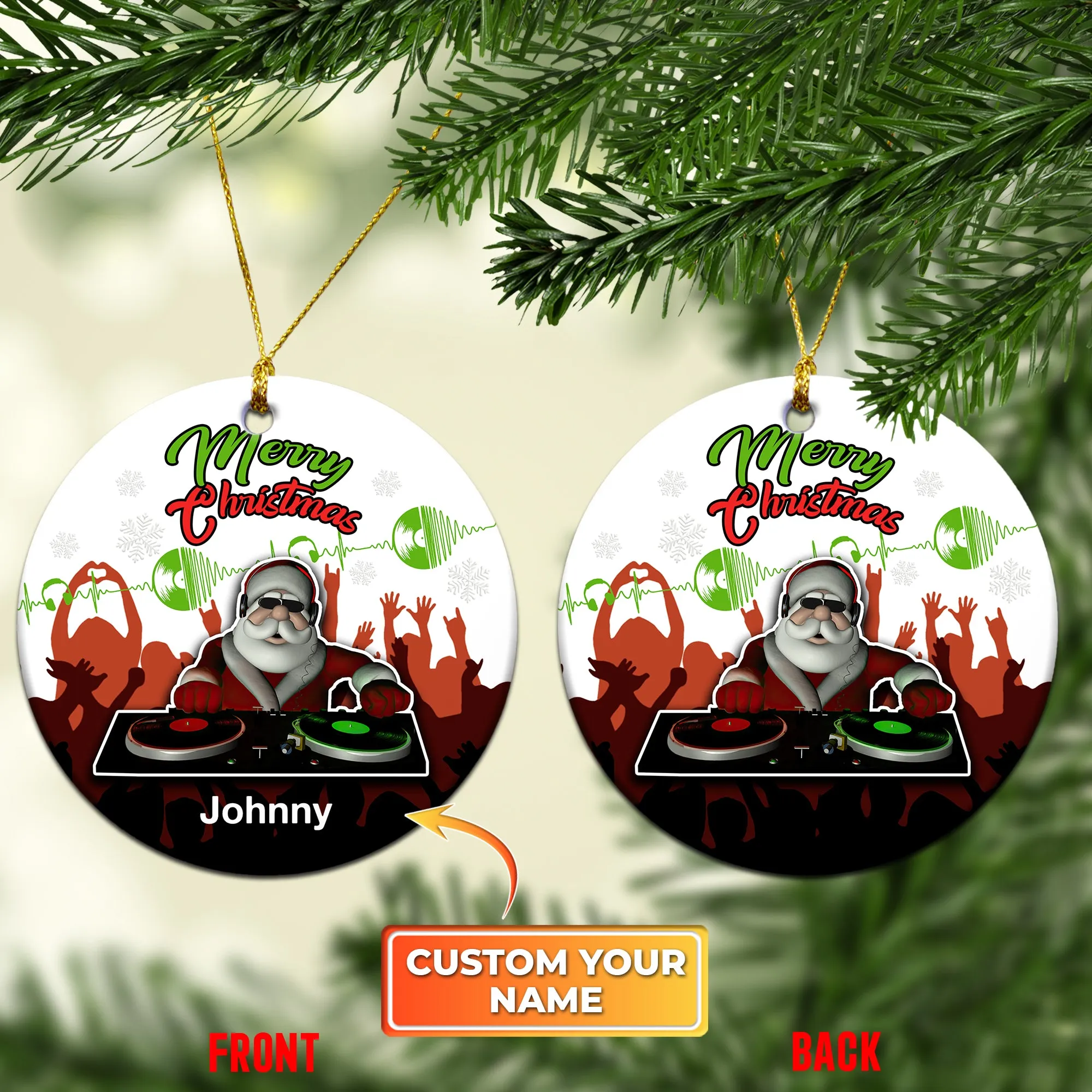 Dj Christmas Gift Personalized Name - Ornament
