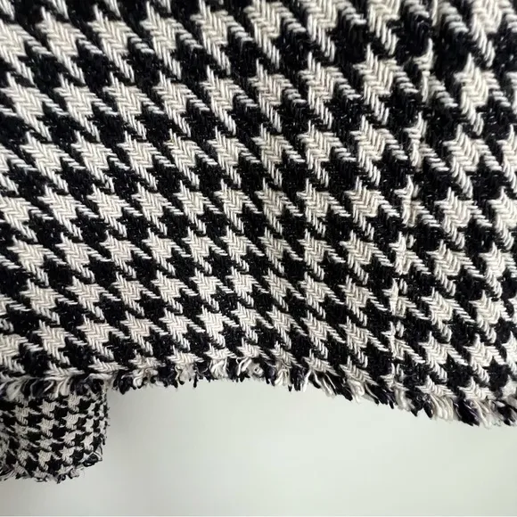 Dolan Anthropologie Houndstooth Double Breasted Tweed Button Blazer Jacket coco