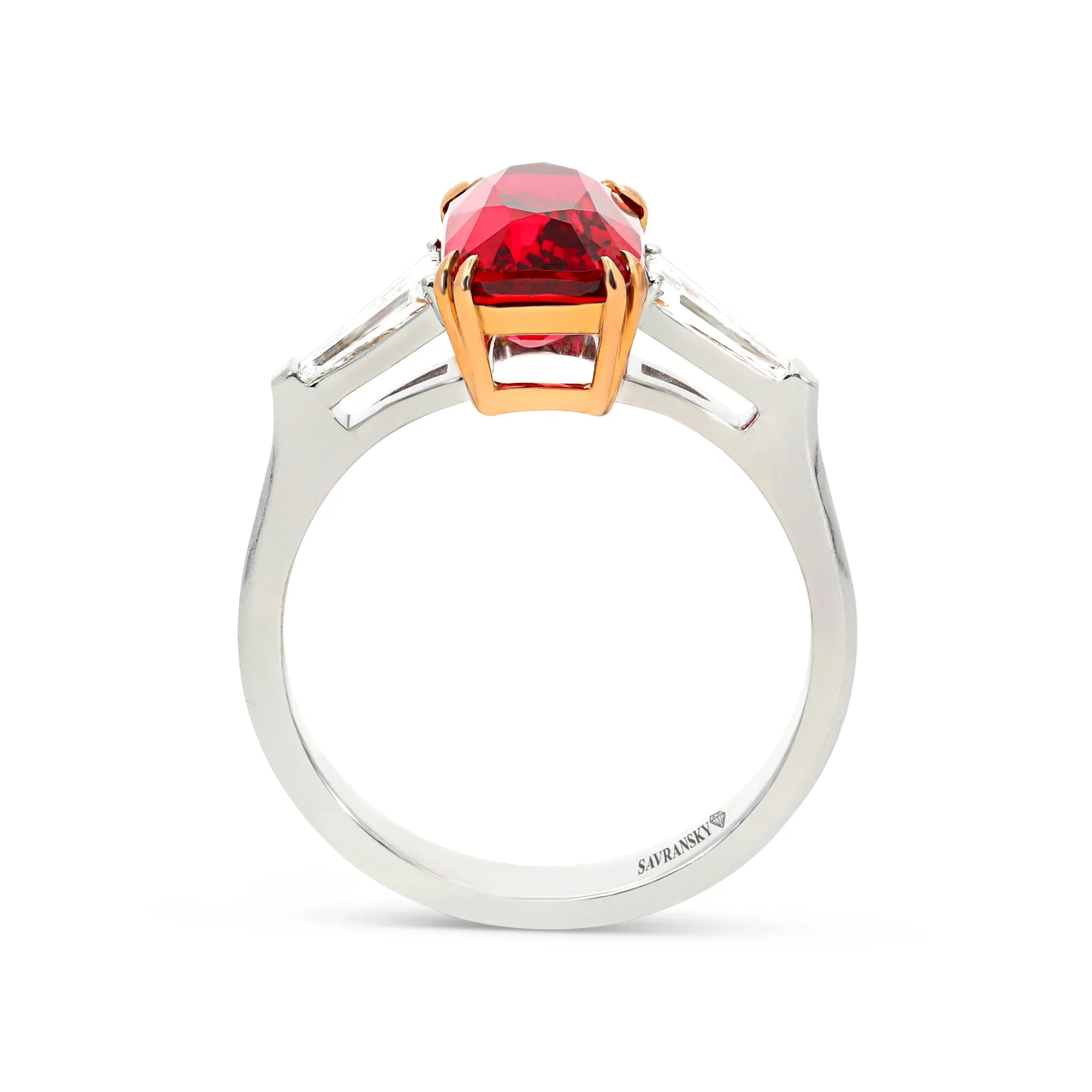 Elongated Red Spinel Ring - 3.65 Carat