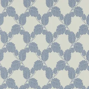 Embossed Leaf Trail Blue Silver 6758-08 Wallpaper