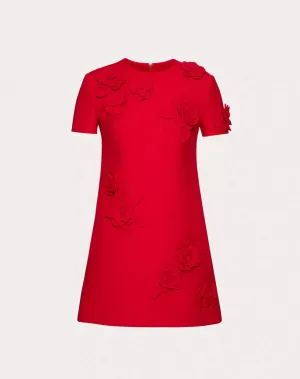 Embroidered Crepe Couture Short Dress
