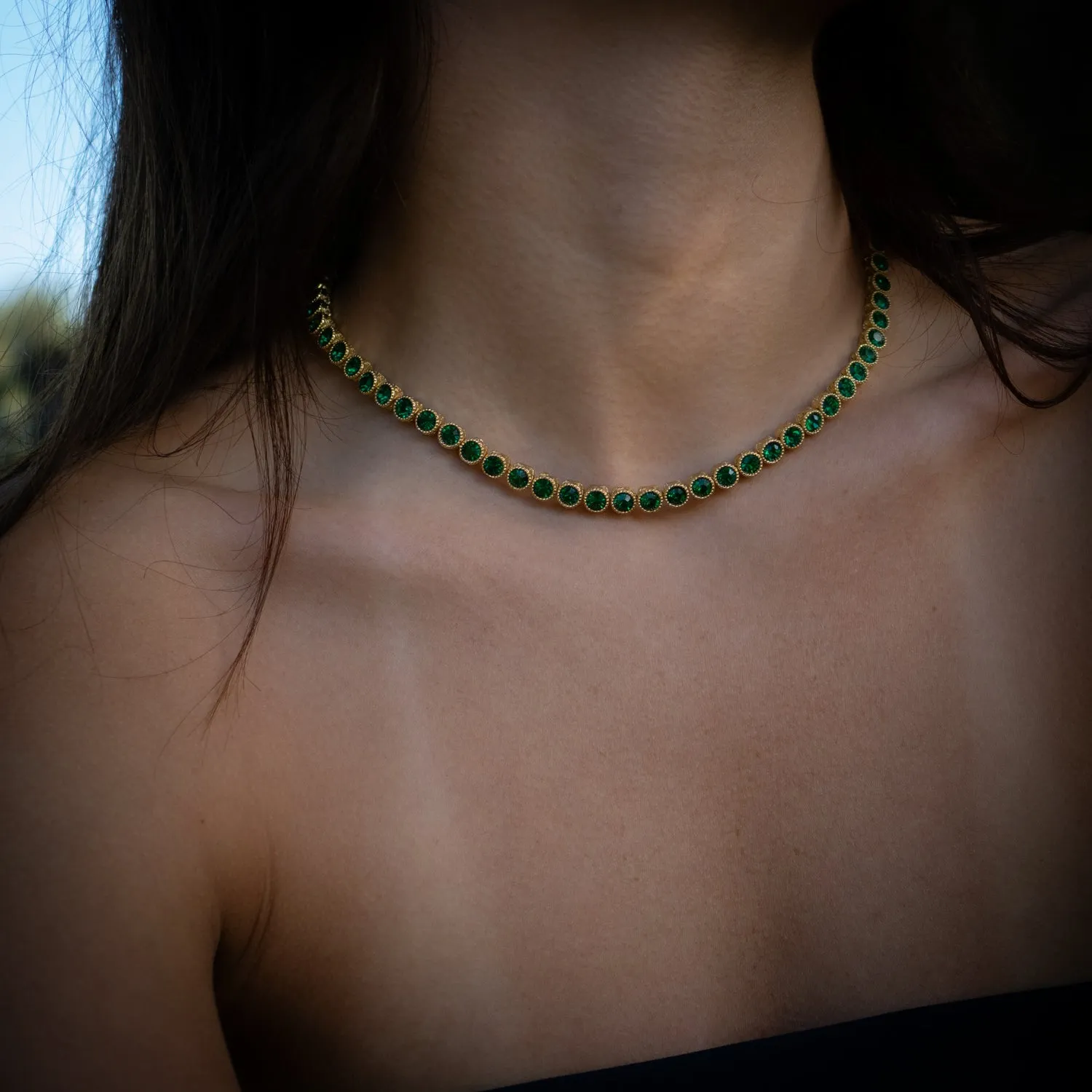 Emerald Tennis Mystic Necklace