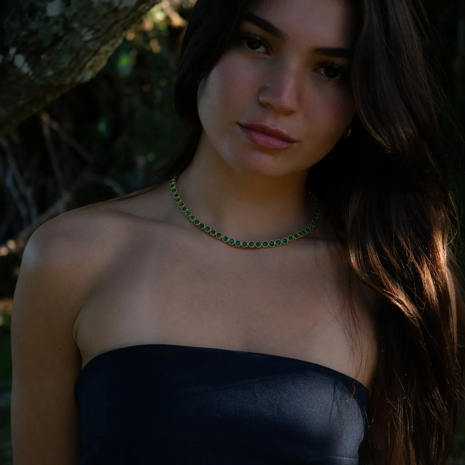 Emerald Tennis Mystic Necklace