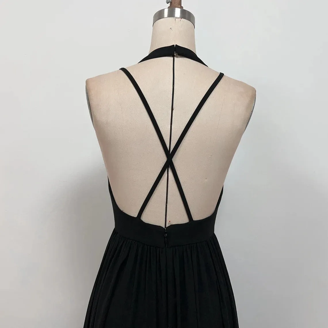 Estrella Black Dress Formal Gown Backless Prom Dress