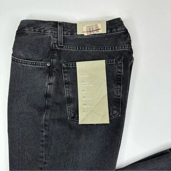 Everlane Women’s NWT Washed Black The Curvy 90's Cheeky Luxury Jean W30-32/L28.5