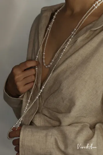 Exclusive Designer Multi Way Genuine Premier Freshwater Pearl Extra Long Necklace