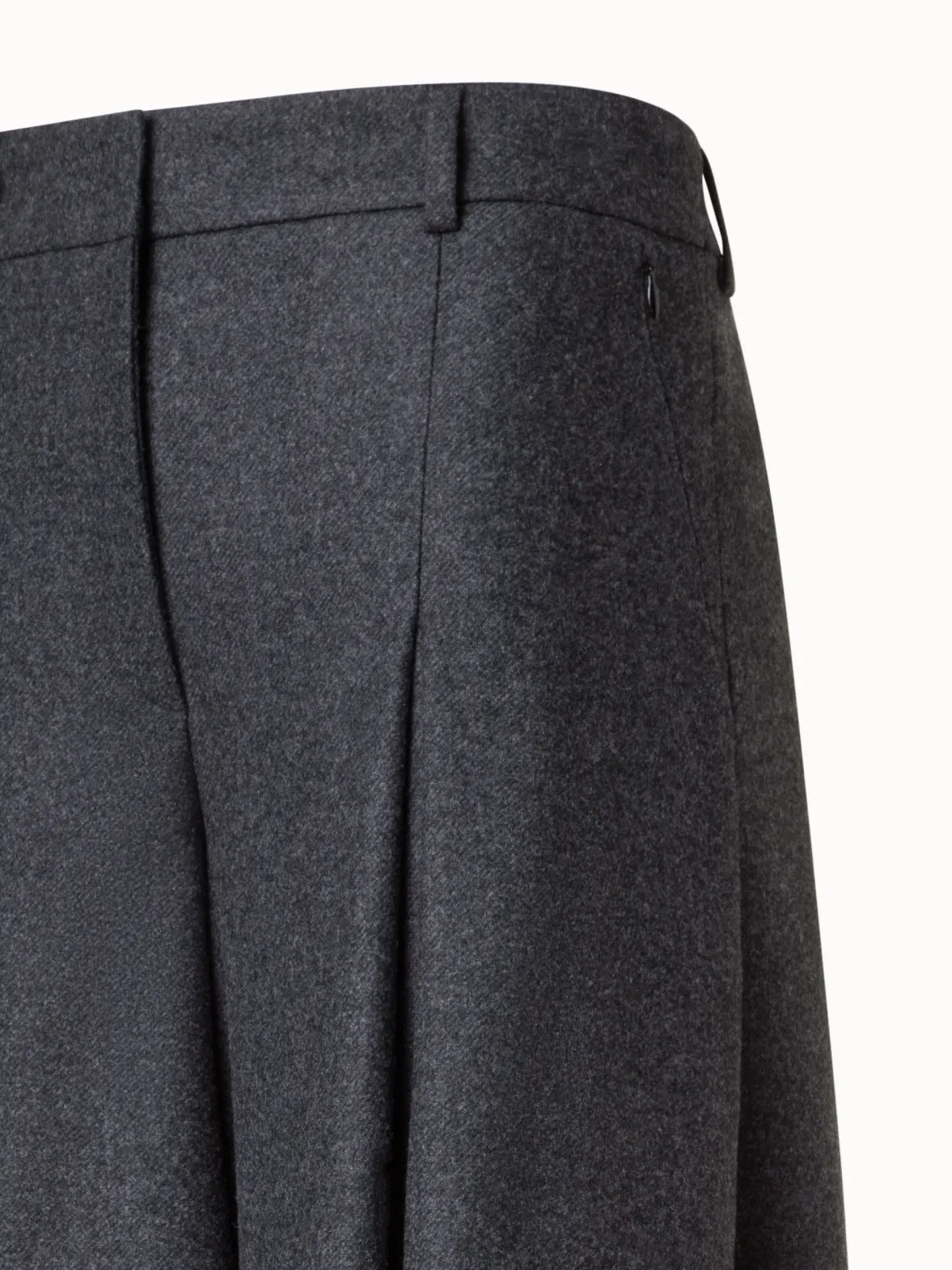 Extra Wide Palazzo Wool Stretch Flannel Pants