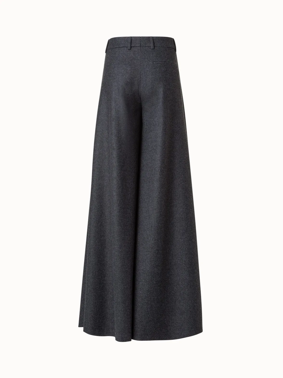Extra Wide Palazzo Wool Stretch Flannel Pants