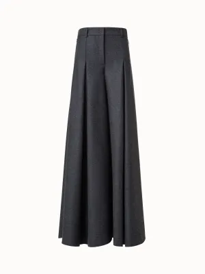 Extra Wide Palazzo Wool Stretch Flannel Pants