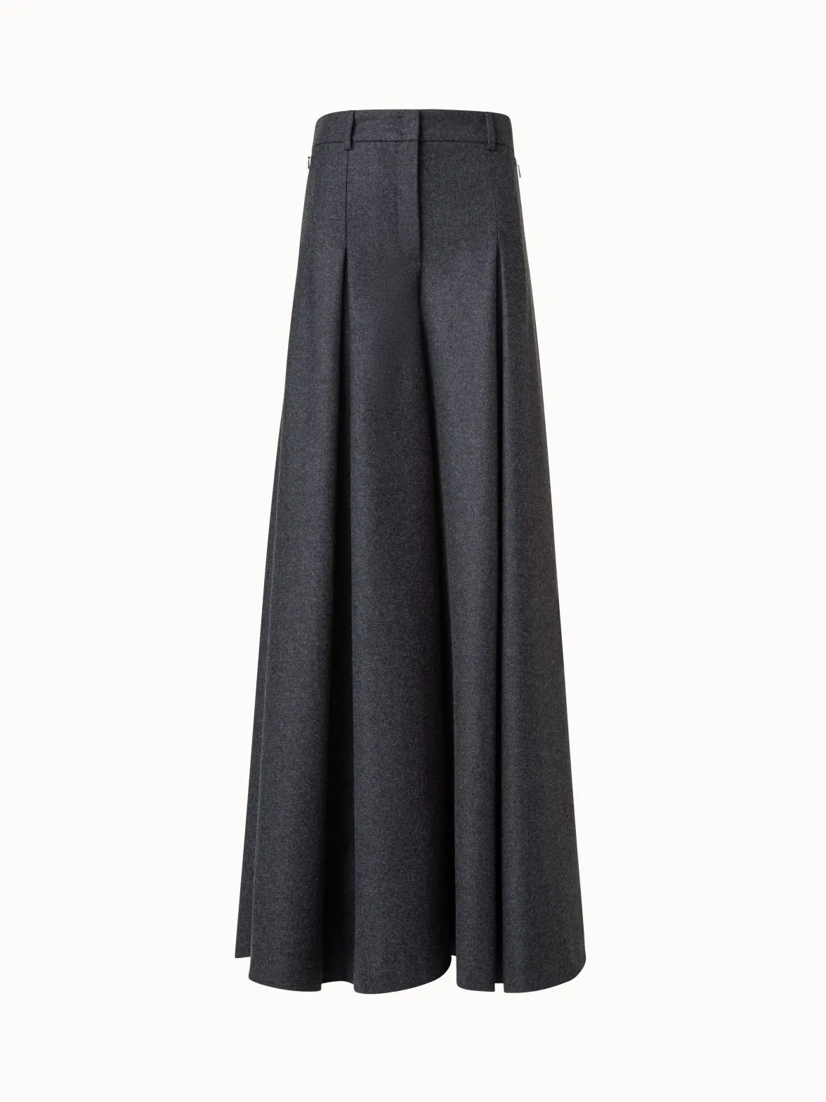 Extra Wide Palazzo Wool Stretch Flannel Pants
