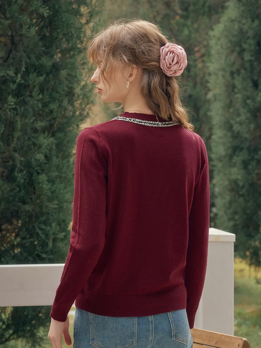 【Final Sale】Larkin Round Neck High-End Elegant -Inspired Cardigan