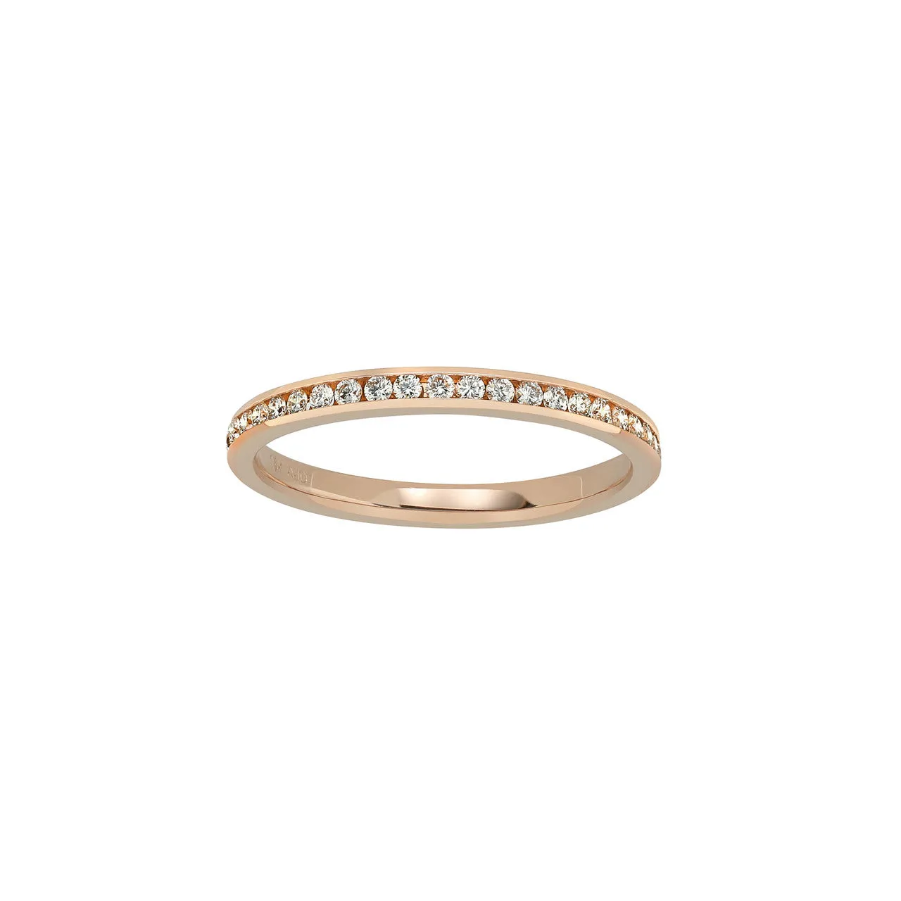 Fink's 18K Rose Gold Channel Set Diamond Wedding Band