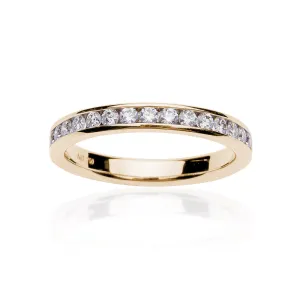 Fink's 18K Yellow Gold Diamond Channel Set Wedding Band