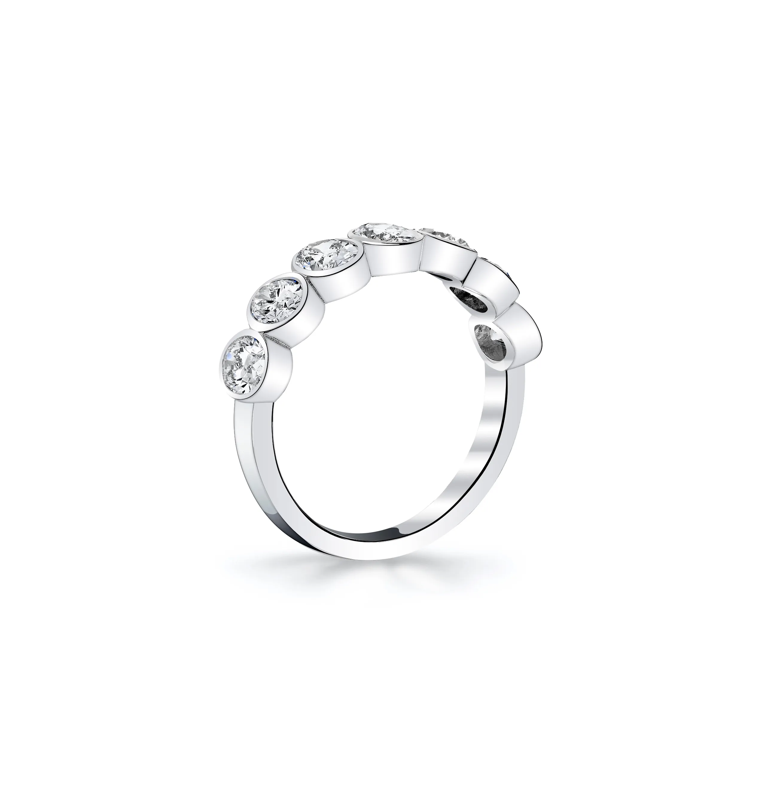 Fink's Exclusive Oval Diamond Bezel Set Band in Platinum