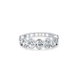 Fink's Exclusive Oval Diamond Bezel Set Band in Platinum