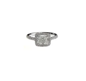 Fink's Exclusive Platinum Halo Radiant Diamond Engagement Ring