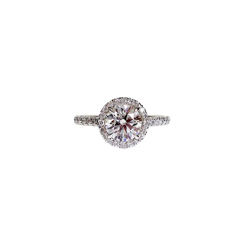Fink's Exclusive Platinum Halo Round Diamond Engagement Ring