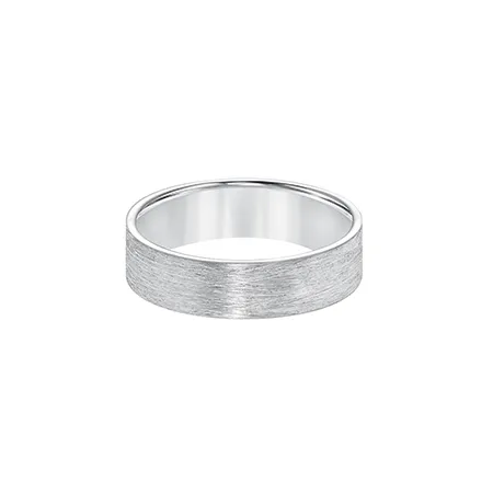 Fink's Men's 6mm 14K White Gold Wire-Brushed Wedding Band