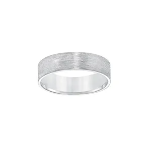 Fink's Men's 6mm 14K White Gold Wire-Brushed Wedding Band
