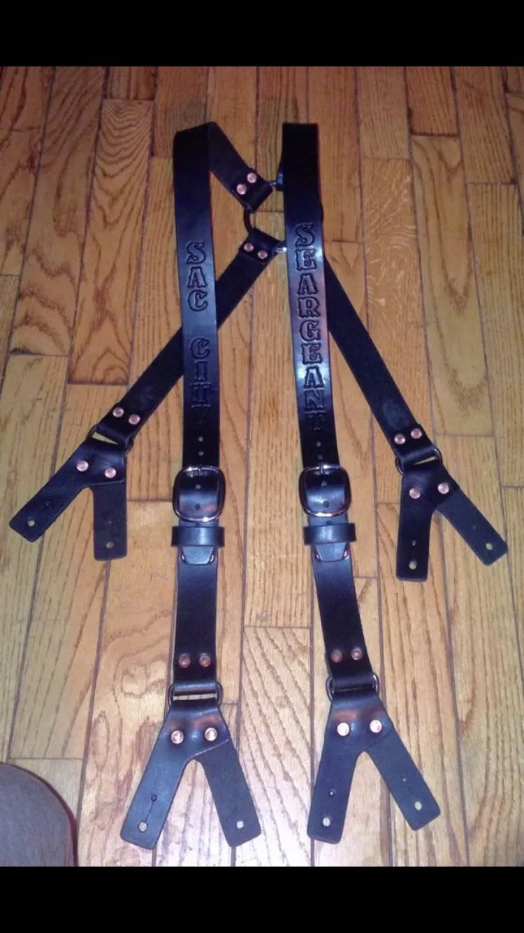 Fireman Leather Suspenders