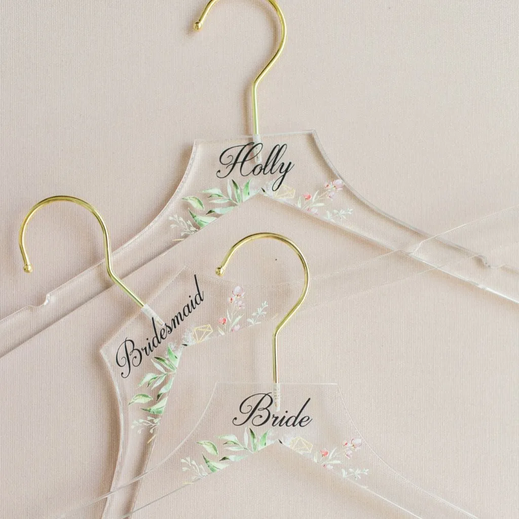 Floral Acrylic Personalized Hangers