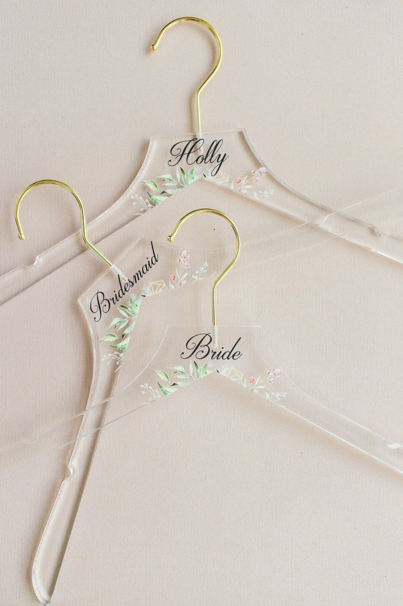 Floral Acrylic Personalized Hangers