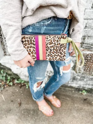 Folklore Couture Lyla Leather and Hair on Hide Wristlet