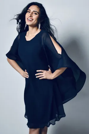 Freda Woven dress - Navy - FL33