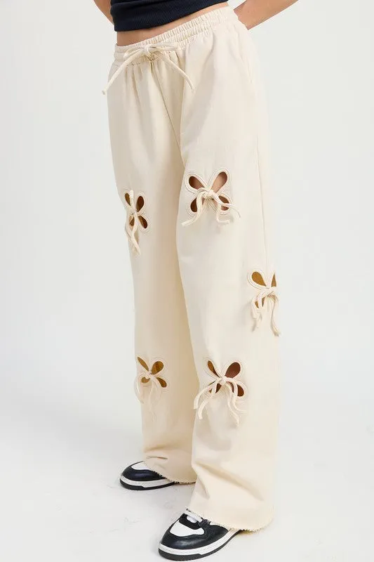 French Terry Pants With Cutout Details