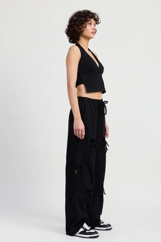 French Terry Pants With Cutout Details