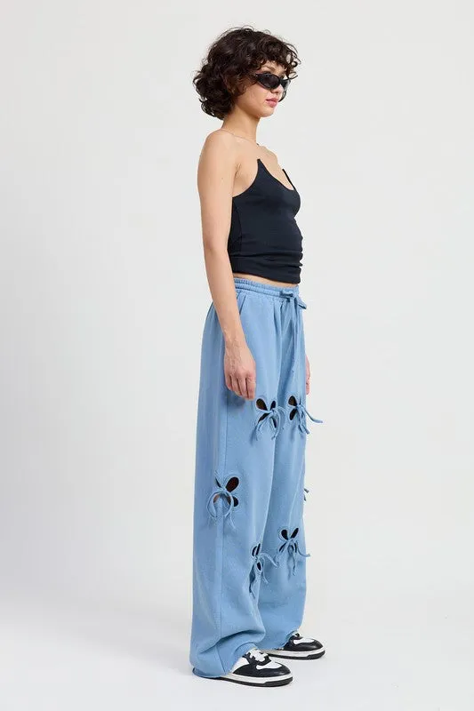 French Terry Pants With Cutout Details