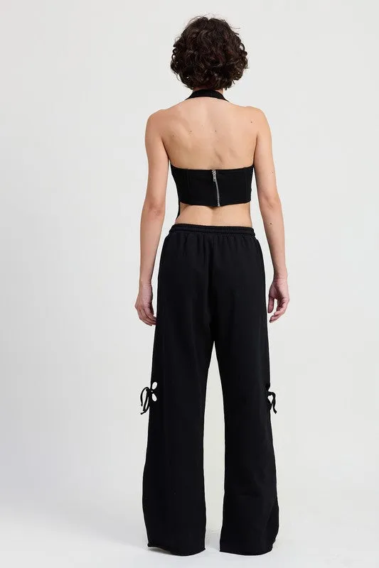 French Terry Pants With Cutout Details
