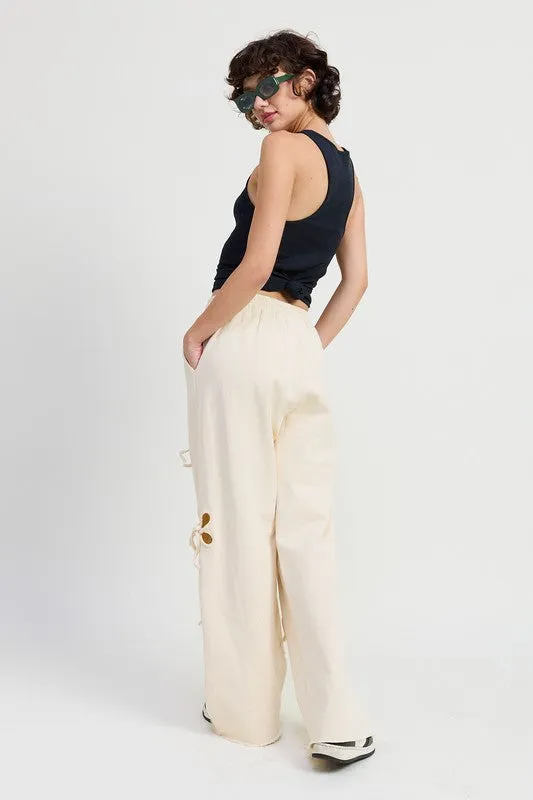 French Terry Pants With Cutout Details